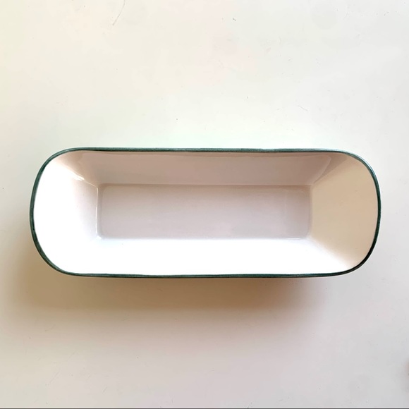 LAURIE GATES LA POTTERY Rare Apple Stripes dish Farmhouse style decor accent - Picture 2 of 6